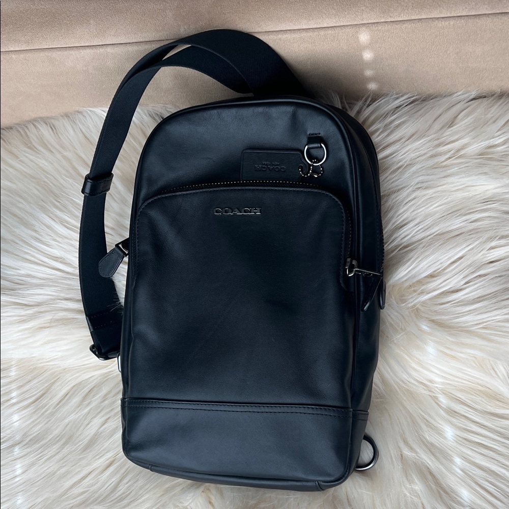 Coach Black Leather Men's Belt Bag